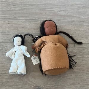 Waldorf-style dolls Handcrafted Cloth Dolls in Brown and White